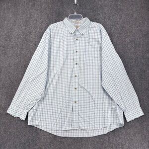 LL Bean Wrinkle Free Traditional Fit Light Blue Check Button Down Shirt Men’s 2X